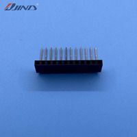 Conector Hembra de Una Fila en Ángulo Recto JINDA Tipo Y de 2.54mm y 12 Pines para Aplicaciones en PCB, Tipo de Conexión en Tubo