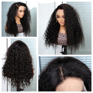 Парик из бразильских натуральных волос с кружевной основой, плотность 250%, волосы необработанные, афро-кудрявые, глубокая волна, фронтальный парик для чернокожих женщин - Product Image 5