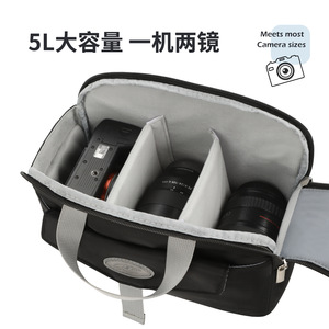 <b>Camera</b> <b>Bag</b> For <b>Nikon</b> Fujifilm Slr Instant <b>Camera</b> Grey Crossbody Breathable Wear Resistant Expandable Multifunctional Storage - Product Image 2