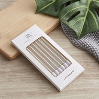Bougies colorées pour anniversaire, lot de 6 pièces, longues et fines, en or et en argent, pour décoration de fête d'anniversaire