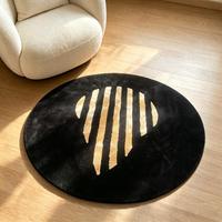Tapis rond tufté personnalisé avec logo, tapis décoratif d'intérieur en peluche tufté à la main, tapis de sol circulaire pour la maison et les magasins