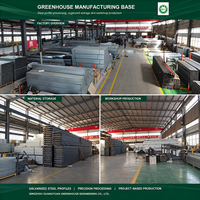 Grote polycarbonaat kasconstructie voor de landbouw met gegalvaniseerd stalen frame en externe schaduwafwerking