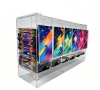 Vente en gros usine : Boîte de présentation en acrylique à 6 emplacements pour boosters et cartes de collection TCG, pour présentation sur comptoir de vente au détail
