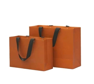 Sacs en papier personnalisés, cadeaux, vente en gros, prix bas, sacs de shopping imprimés sur mesure avec votre propre logo, poignée noire, kraft, sacs de shopping personnalisés - Product Image 2