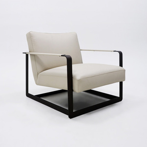 เก้าอี้พักผ่อนทรงสี่เหลี่ยมทันสมัยหรูหรา ทนทาน เก้าอี้โซฟาพนักพิงสูง เฟอร์นิเจอร์พักผ่อนสำหรับโรงแรม ระเบียง ห้องนั่งเล่น - Product Image 2