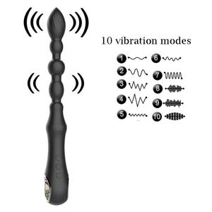 10 Bolas Anales Vibratorias con Calor y Soporte para Dedos - Product Image 1