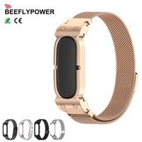 BEEFLYPOWER 2 en 1 Correa de Acero Inoxidable de 3 Eslabones con Cierre Magnético Milanés para Google Fitbit Air