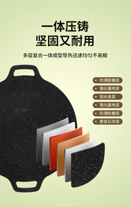 Padella Rotonda per Barbecue Coreano, Griglia da Campeggio per Esterni, Utensile da Cucina Antiaderente in Ghisa, Padella per BBQ, <span class=keywords><strong>Teglia</strong></span> in <span class=keywords><strong>Pietra</strong></span> Medicale - Product Image 5