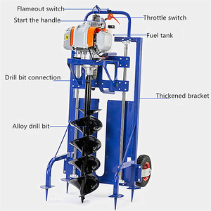 Small <b>Gasoline</b>-Powered Tree Planting Fertilizing Hole Drilling Pile Driving Machine Trolley for Small Scale Mining Drilling Rig - Product Image 4