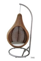Fauteuil suspendu en rotin pour extérieur, chaise balançoire œuf en osier pour patio, prix de gros