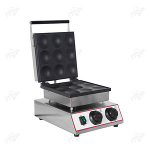 2025 Hot Street Food Machine Máquina redonda para hacer gofres Máquina para panqueques Poffertjes Grill con 9 agujeros para restaurante Dorayaki Maker - Product Image 4