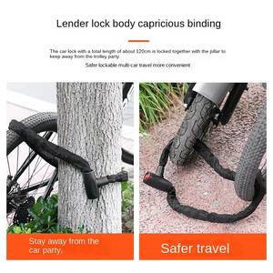 헤비 듀티 강력 오토바이 자전거 체인 잠금장치 도난 방지 보안 강화 강철 자전거 잠금장치 (열쇠 2개 포함) - Product Image 4
