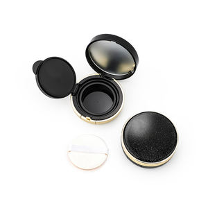 Kustomisasi pabrik 15g Electroplating Puff portabel Matte hitam ABS + PP Foundation aplikasi Makeup kotak bantal udara bubuk - Product Image 1