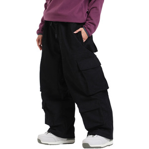 Pantalones de esquí de invierno nuevos para <span class=keywords><strong>mujer</strong></span> y hombre, overoles multibolsillos, cortavientos, impermeables, transpirables, cálidos, de snowboard, de pana suelta - Product Image 5