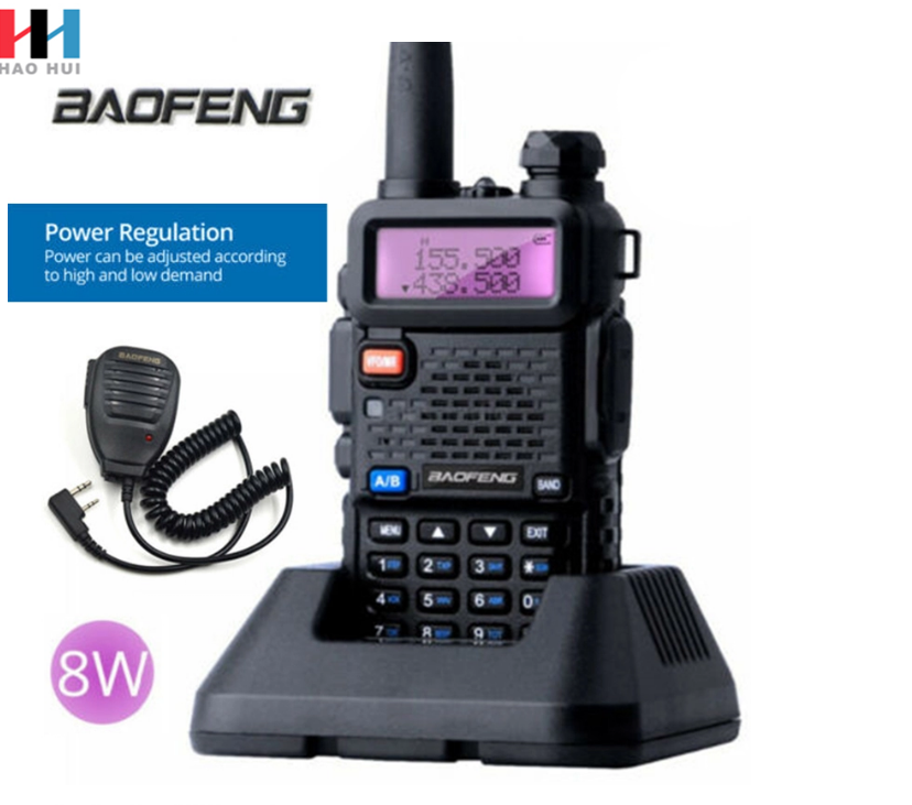 S0001 BaoFeng UV-5R Настоящее 8 Вт иди и болтай Walkie Talkie радио двухдиапазонный УКВ/УВЧ FM радио uv-5r динамик микрофон