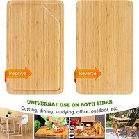 Table de pique-nique pliante Portable en bambou avec planche à découper supérieure amovible