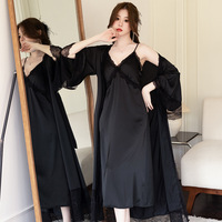 Vente en gros Ensemble chemise de nuit dentelle sexy Ensemble nuit 2 pièces pyjama luxe satin sexy Ensemble pour femmes vêtements sexy pyjama pour femmes