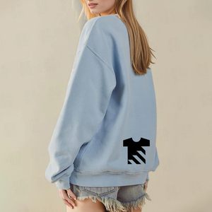 เสื้อสเวตเชิ้ตผู้หญิงผ้าฝ้ายพรีเมียมปักลายนูนแบบเฟรนช์เทอร์รี่ทรงโอเวอร์ไซส์  แบบควิลท์หลากสี  พร้อมโลโก้แบบกำหนดเอง - Product Image 4