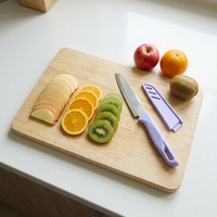 Couteau à fruits multifonction de 4 pouces, lame en acier inoxydable, revêtement de sécurité en plastique écologique, mini couteau de cuisine, couteau à éplucher les fruits, couteau à salade