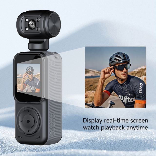Custom 4K Stabilized Outdoor Portable Pocket Action Sports Mini DV Camera Body Worn Vlog Camera for Travel and CyclingCamera Q5