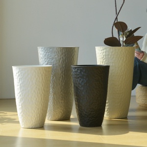 P511 Jardinière cylindrique à parois épaisses, solide et durable, grande taille, <span class=keywords><strong>pour</strong></span> plantes vertes, <span class=keywords><strong>pot</strong></span> <span class=keywords><strong>de</strong></span> fleurs en plastique haut - Product Image 1