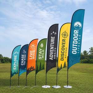Bandera de Pluma Personalizada para Eventos, Publicidad Comercial y Promoción al Aire Libre, con Impresión Digital de Logotipo, de 8, 10, 12, 14 y 16 Pies - Product Image 1