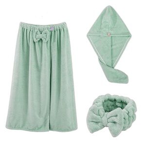 Women Beauty <strong>Towel</strong> Adjustable Soft Shower <strong>Wrap</strong> Body <strong>Towel</strong> <strong>with</strong> <strong>Velcro</strong> Drying Hair <strong>Towel</strong> Absorbent &amp; Quick Dry - Product Image 5