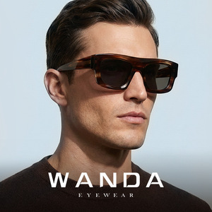 Wanda แว่นกันแดดสี่เหลี่ยมผืนผ้า UV400ขอบเต็ม s32236ป้องกันแสงแดดย้อนยุค - Product Image 1