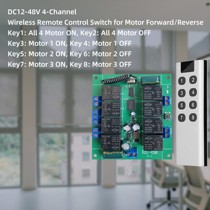 Interrupteur de télécommande intelligent 4 canaux pour stores et écrans de projection électriques, compatible DC12-48V et portée de 150m - Product Image 1