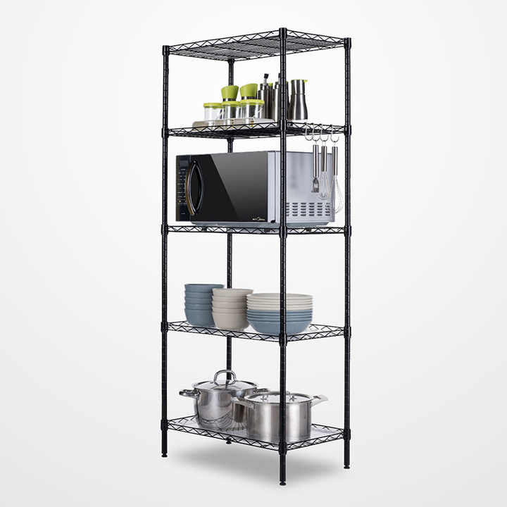 Adjustable 5 Tier Wire Shelving Rack Red Power Coating Garage Storage ...