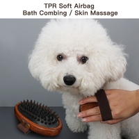 Ensemble de brosses en bois pour chien toilettage peigne pour animaux de compagnie kit de brosse pour animaux de compagnie deshedding brosse de bain de massage des cheveux