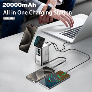Batterie externe 100W avec charge sans fil Type-C 2 en 1 Chargeur magnétique rapide Affichage LED Alliage d'aluminium - Product Image 4