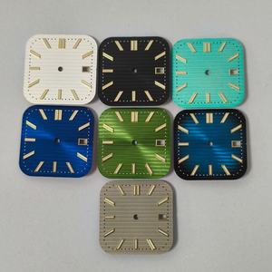 Cadran de montre carré en or de 29,5 mm avec aiguilles luminescentes vertes, accessoires de montre, outils et pièces pour mouvements japonais NH35/NH36 - Product Image 2