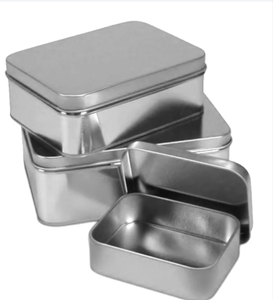 Bạc đồng bằng hình chữ nhật Hình dạng hộp thiếc với tách ra nắp hoặc bản lề nắp cho chơi thẻ - Product Image 4