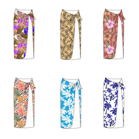 Pareo de Playa con Estampado Floral Personalizado Profesional para Mujer, Falda Envolvente, Ropa de Vacaciones de Verano, Venta al por Mayor, OEM, ODM