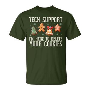Tech Support Christmas Cookies T-shirt pour homme avec design humoristique de Noël - Product Image 1