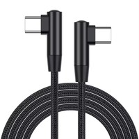 Câble de charge rapide USB Type C vers USB Type C double USB C en nylon tressé en forme de coude 60W/3A