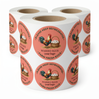 Autocollants personnalisés en vinyle imperméable avec logo, découpés à la forme, pour sceller les boîtes cadeaux, adhésifs pour œufs de poulet et de caille frais de la ferme