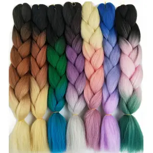 Großhandel Solid/Ombre Jumbo Braids Ombre Synthetic Hair Bulk Crochet Braids