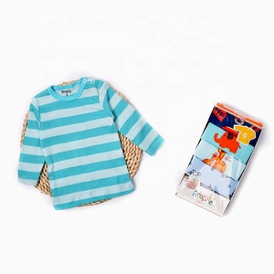 <span class=keywords><strong>Vêtements</strong></span> pour bébés filles printemps-automne, t-shirts rayés à manches longues, logo personnalisé - Product Image 1
