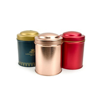 RTS 90 * H125mm runde Metall dosen mit innerer Abdeckung Tee versiegelte Blechdose mit kleiner konvexer Abdeckung Rotgold Kerzen glas lackierte Blechdose