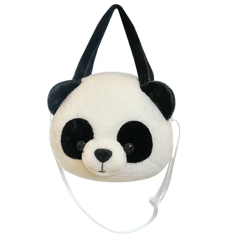 Allogogo niedlicher minikleiner weicher Plüsch-Panda-Rucksack Mädchen-Schultradtasche mit Plüschpuppe-Geschenk für Kinder