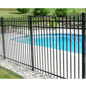 Clôture décorative en <span class=keywords><strong>fer</strong></span> <span class=keywords><strong>forgé</strong></span> en aluminium de conception populaire 2x1.8m Clôture en acier Clôture en métal de jardin galvanisée noire - Product Image 1