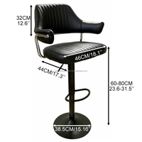 Tabourets de bar ergonomiques carrés en gros avec dossiers, vente chaude, coussin de siège épaissi de 46 cm de large, tabourets de bar à dossier haut