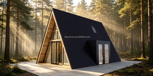 <span class=keywords><strong>Casa</strong></span> Prefabricada Moderna <span class=keywords><strong>en</strong></span> Forma <span class=keywords><strong>de</strong></span> A con Extensión Lateral Triangular, Cabaña Pequeña para Resort y Camping - Product Image 2