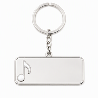 Porte-clés personnalisé en alliage de zinc avec plaque nominative en forme de note de musique