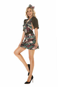 Halloween Army Women Uniform Cosplay Sexy Women Army Costume da soldato militare adulto - Product Image 3