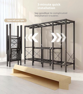 Armoire de rangement portable pliable sans installation, penderie robuste autoportante pour vêtements - Product Image 3