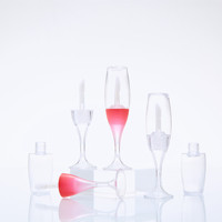 Mini verre à vin forme rouge brillant à lèvres transparent glaçure à lèvres tube vide peut être personnalisé logo