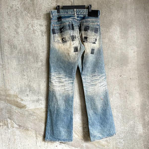 กางเกงยีนส์ผู้ชายทรงตรงสไตล์<span class=keywords><strong>ส</strong></span>ตรีทแวร์ผ้าฝ้ายคุณภาพสูงแบบขาย<span class=keywords><strong>ส</strong></span>่ง ลุคทำสีซีดแบบ Stonewashed ยี่ห้อ Amiiry - Product Image 2